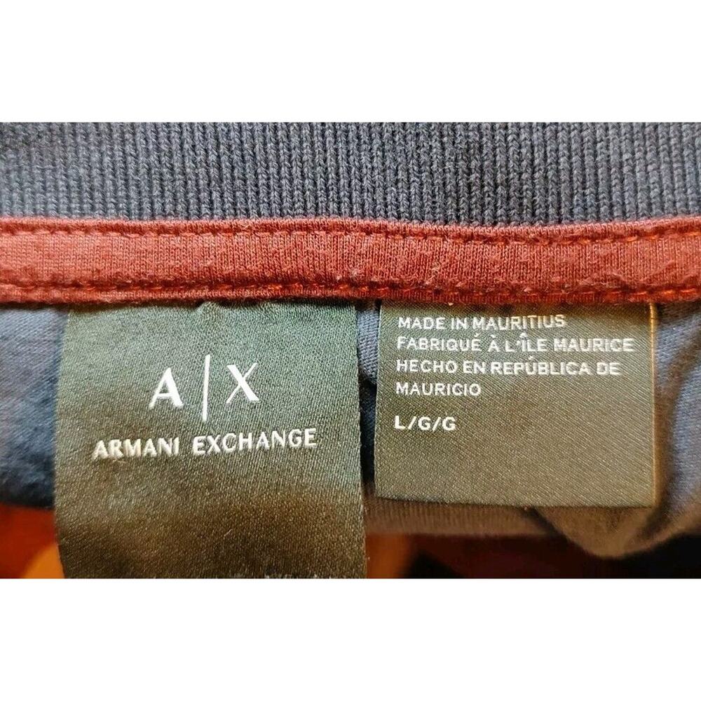 Armani Exchange Rugby Striped A|X Logo 2 BUTTON Polo Shirt - Large - Picture 6 of 6